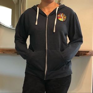 Standard Supply Blue Zip-up Hoodie Mushroom Space